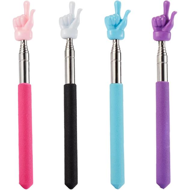 4 Pcs Telescopic Teachers Pointer for Classroom, Extendable Hand Pointer Finger Pointer Stick, Mini Retractable Pointing Stick for Elementary School
