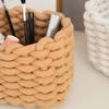 Hand-woven Woven Basket Rectangular Cotton Rope Basket Practical Toy Storage Basket  Living Room