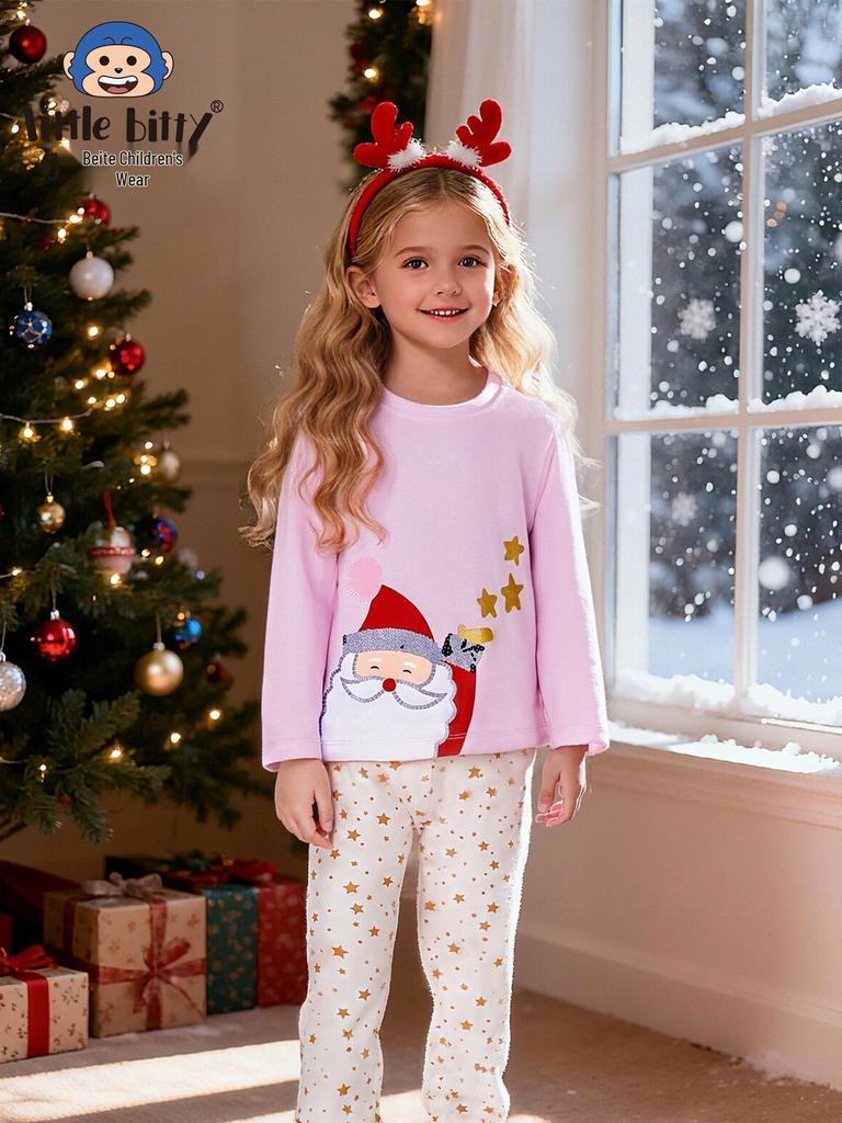 Kids' Xmas Long Sleeve Santa Pullover & Pants Set, Autumn/Winter