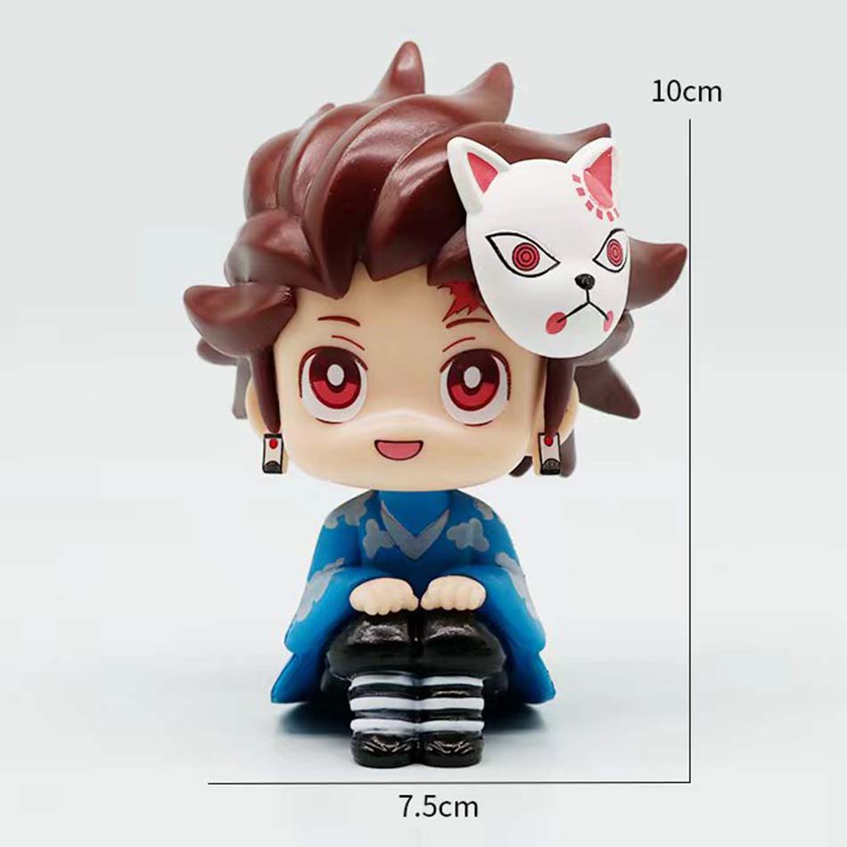 New Demon Slayer Akaza Upper Head Movable Chibi Cute Action Figure Anime Peripheral Collectible For Anime Fans Desktop Gift