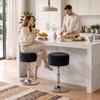 Bar Stool Adjustable Swivel Chair PU Leather Seat 1 Piece, Black