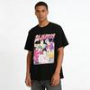 SAJABOYS K-pop Group Print T-shirt Retro Anime Idol Fan Support Casual Short Sleeve Top Pure Cotton T-shirt