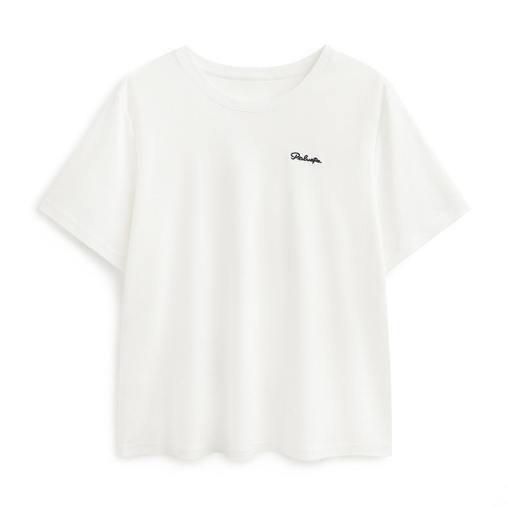 26 Summer Round Neck Unique Embroidery Loose Solid Color Versatile T-shirt with Mulberry Silk