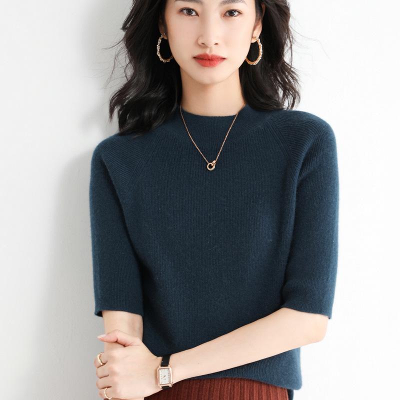 2025 Women's Autumn Knitwear Round Neck Mid-Sleeve Sweater