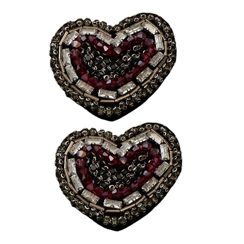 Glittering Rhinestones Heart Decoration For Fabric Improvement On Hats Bags And DIY Ideas