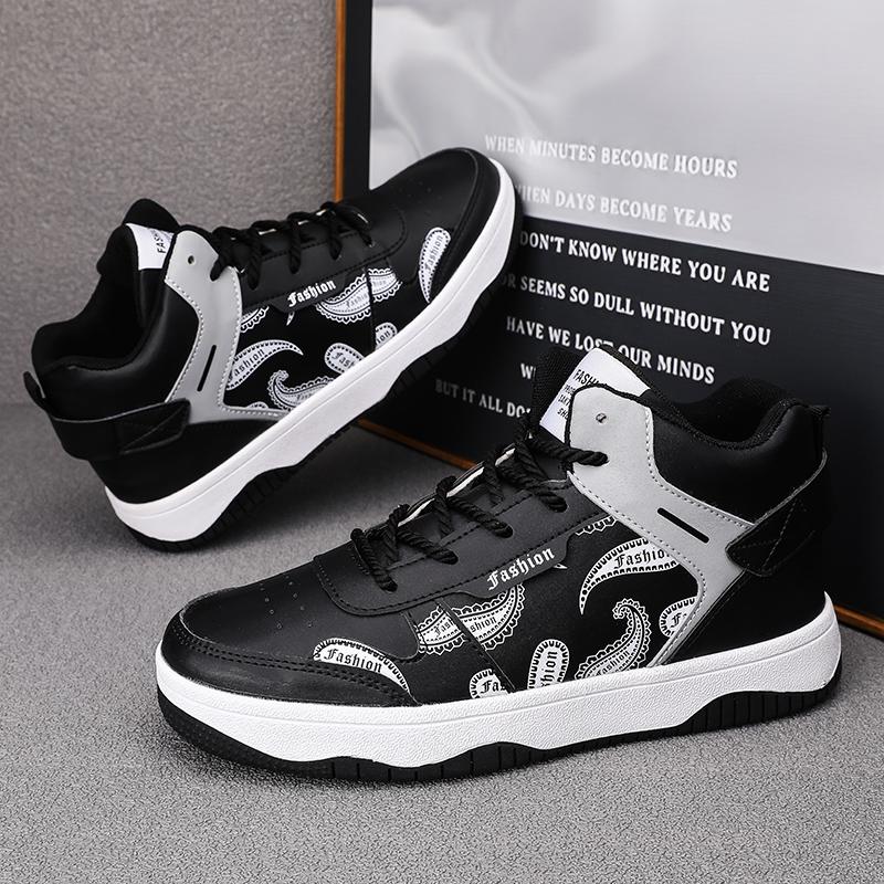 Men's Casual Shoes Trend Wear-resistant Korean Style Sneakers Students Popular Sport Shoe Street Color Blocking Lace Up Sneakers