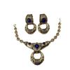 Vintage Vintage Premium French Buckle Earrings Medieval Zircon Pendant Earrings Necklace Set Jewelry