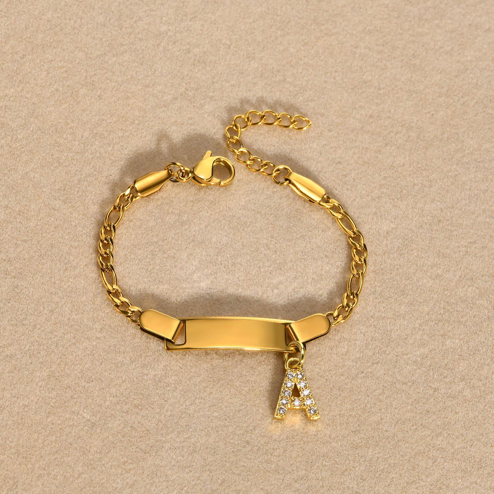 

Stainless Steel Alphabet Bracelet for Kids and Ladies - Fashionable, Simple Jewelry