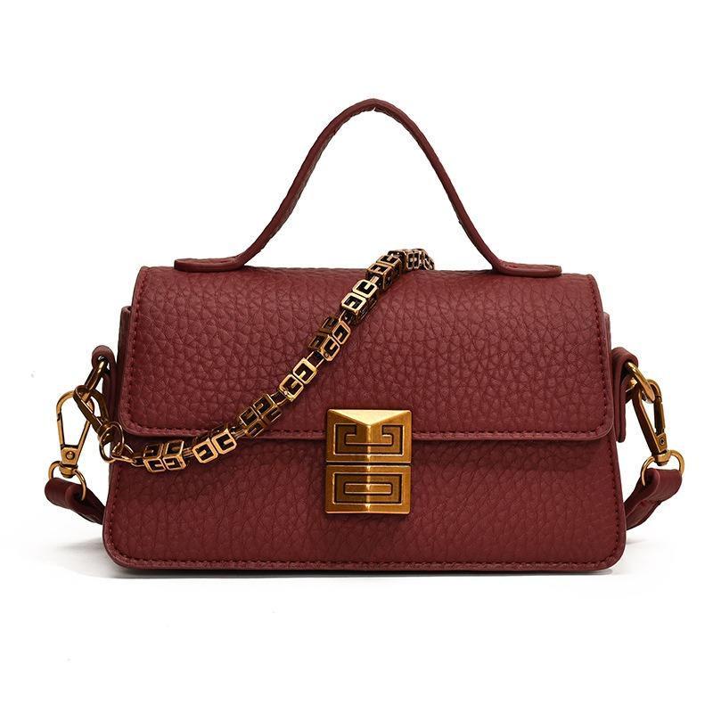 

Сегодняшняя популярная сумка женская новая модная текстура сумка через плечо мессенджер простая для поездок на работу маленькая квадратная сумка универсальная портативная красный