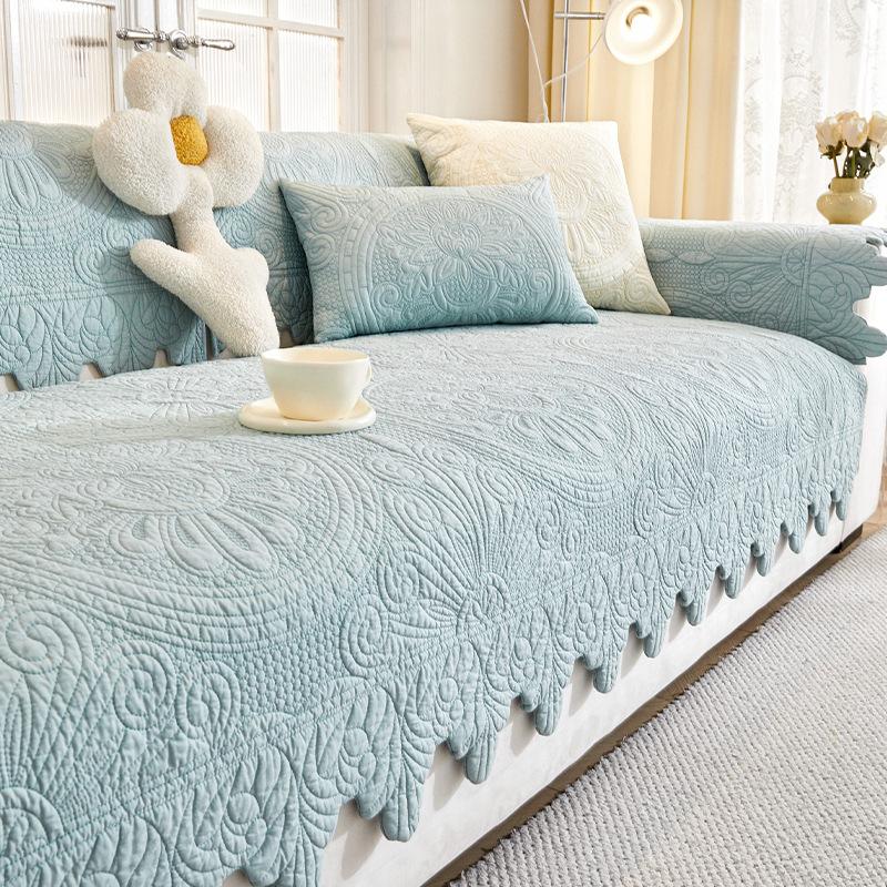 

Cotton Sofa Cushion Non-Slip Pure Cotton Fabric Seat Cushion French Simple Modern Four-Season Universal Sofa Cover Cloth Towel 70*70cm