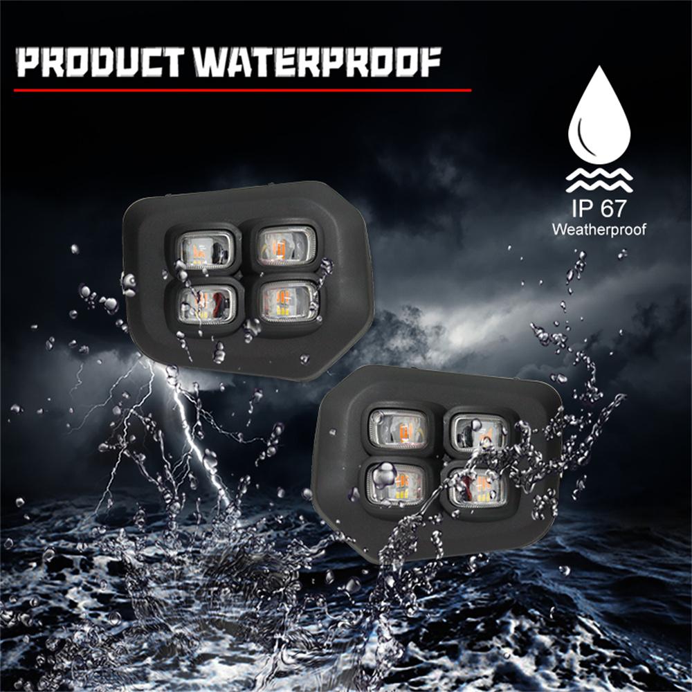 Fit For 2016-2022 Toyota Tacoma 4-Eyes Style DRL LED Fog Lights Turn Signal Lamp