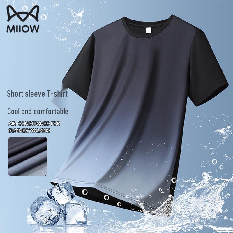 

Мужская футболка MiiOW с градиентом из ледяного шелка с коротким рукавом M