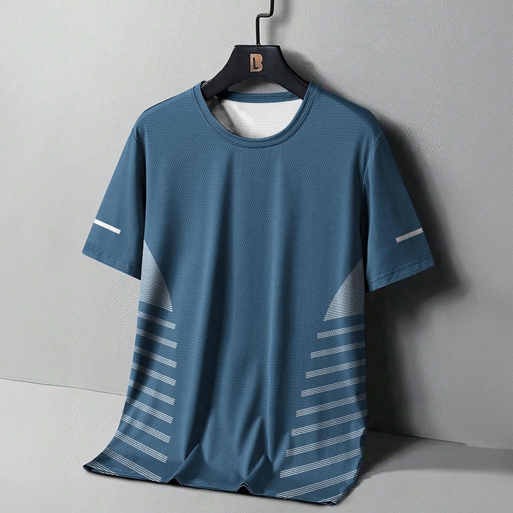 Summer Men's Running T-Shirts 3D Print Oversized Short Sleeve Tops High Elasticity Fitness T Shirt For Men Quick Dry Sports Tees