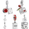 Beautiful 925 Silver Pencil Books Coffee Charms DIY Dangle Bead Fit Original Pendant Bracelet Fashion Jewelry
