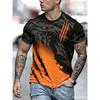 T-shirt Estiva da Uomo Girocollo Stampata in 3D Moda Versatile Traspirante Tendenza Casual