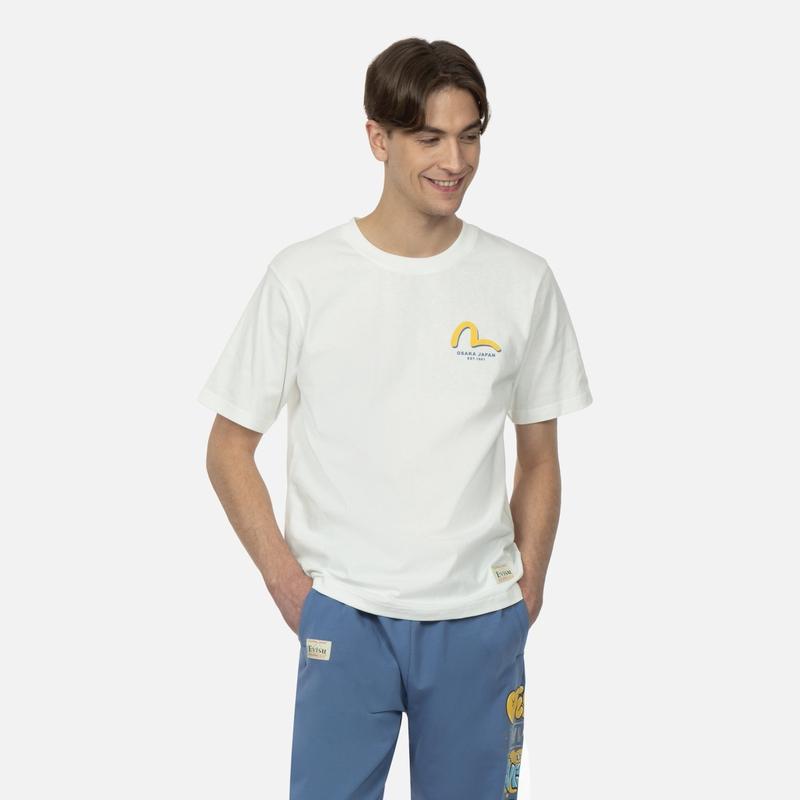 Evisu T-Shirts Men's Crew Neck Moderate Straight Fit 2ESHTM3TS517XXCT