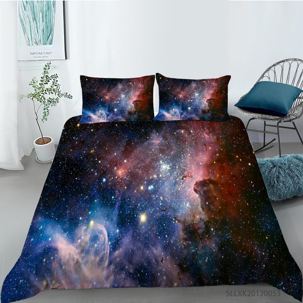 Universe Planet Series Polyester Quilt Cover Pillowcase Two or Three Piece Set Digital Printing