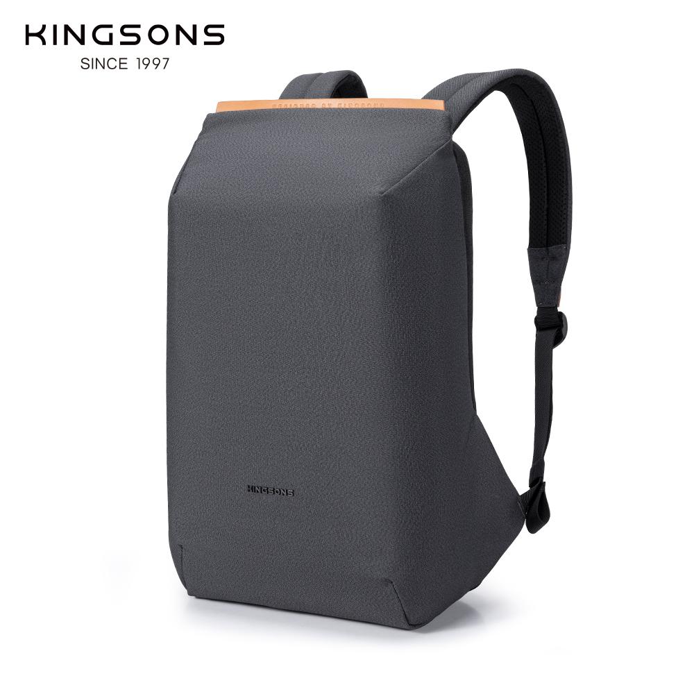 Kingsons Anti-Theft Men's Backpack 180 Degree Open USB Charging 15.6 Inch Laptop School Bag for Teenage Boys