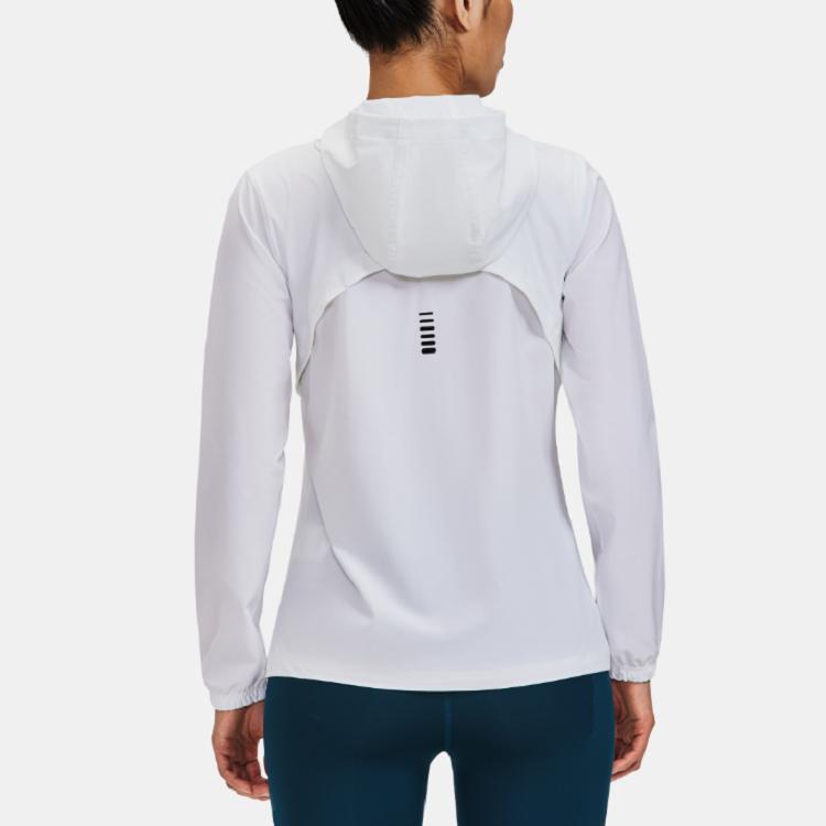 Under Armour Sun Protection Series Letter Print Zip-Up Hooded Jacket Women Jackets White 1377043-100