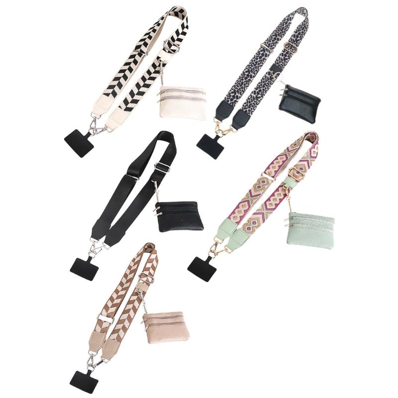 Adjustable Phone Strap Multifunctional Phone Strap Clip and Go Strap Phone Strap with Zippered Pouch Easy to Use