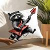 Funny Animal Guitar Playing Patterns   Linen Cushion Covers For Decorative Sofa Home Pillows Case Car Chair Pillows Cases