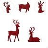 1 Pair Reindeers Deer Figurines Resin Sculpture Decorative Shelf Decoration for Office Desktop,
