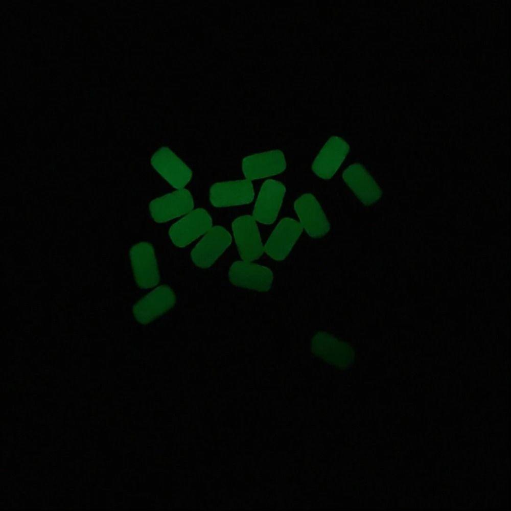 100Pcs/Bag Luminous Fishing Soft Floats Beads Hard Rubber Glow In the Dark Oval Shape Fishing Lures Beads Stoppers Glowing Ball