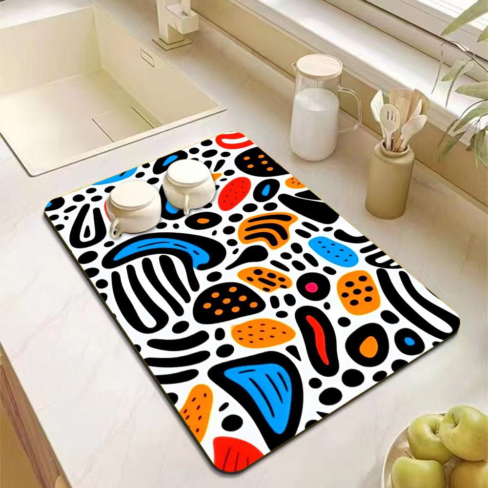 Rubber Drying Pad Non-slip Kitchen Super Absorbent Mat Guard Countertop Protector Kitchen Accessories Coffee Machine Pads