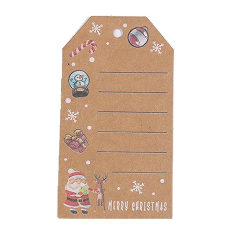 

50Pcs Xmas Party Gift Packaging Box Decoration Paper Hang Tags Blessing Greeting Card Christmas Tree Hanging Accessories 7.5x4cm
