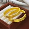 Ancient Method of Sand Gold Carving, Wide-faced Lion Awakening, Auspicious Words, Lucky Bracelet, Open Bracelet