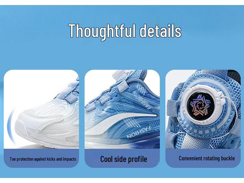 Boys' 2025 Spring Mesh Running Shoes with Rotating Buckle - Breathable, Sporty Design for Medium and Large Children