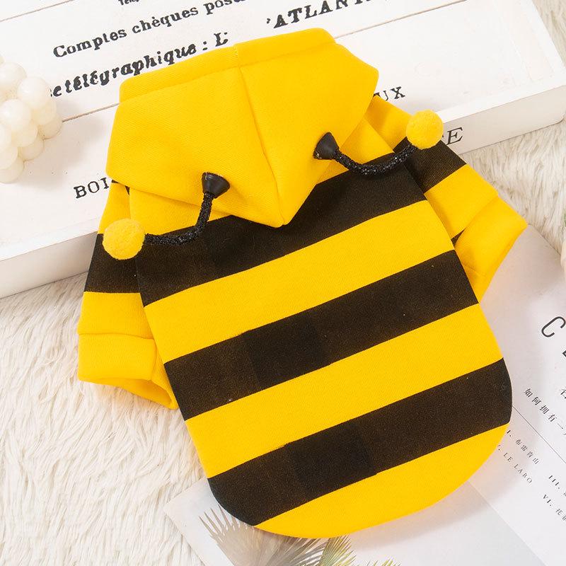 Cozy Bee Sweater for Cats & Small Dogs - Thick Velvet Design for Autumn & Winter