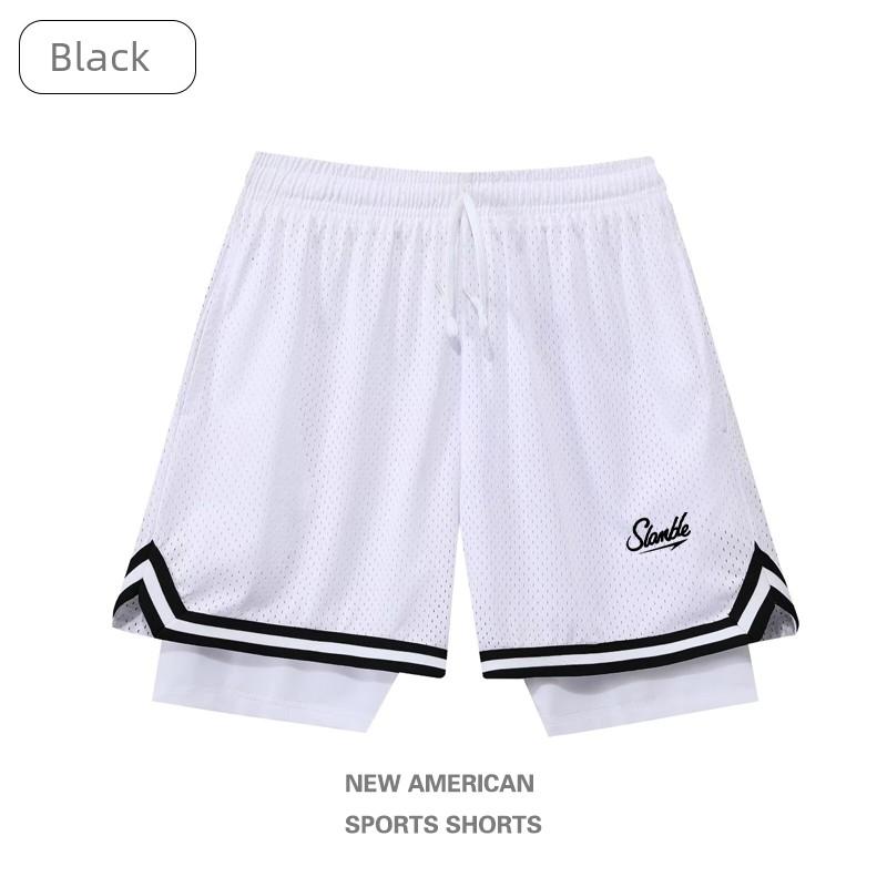 Slamball Fake Two-Piece Basketball Shorts Sports Casual Pants Summer Children's Basketball Shorts Running Fitness Pants