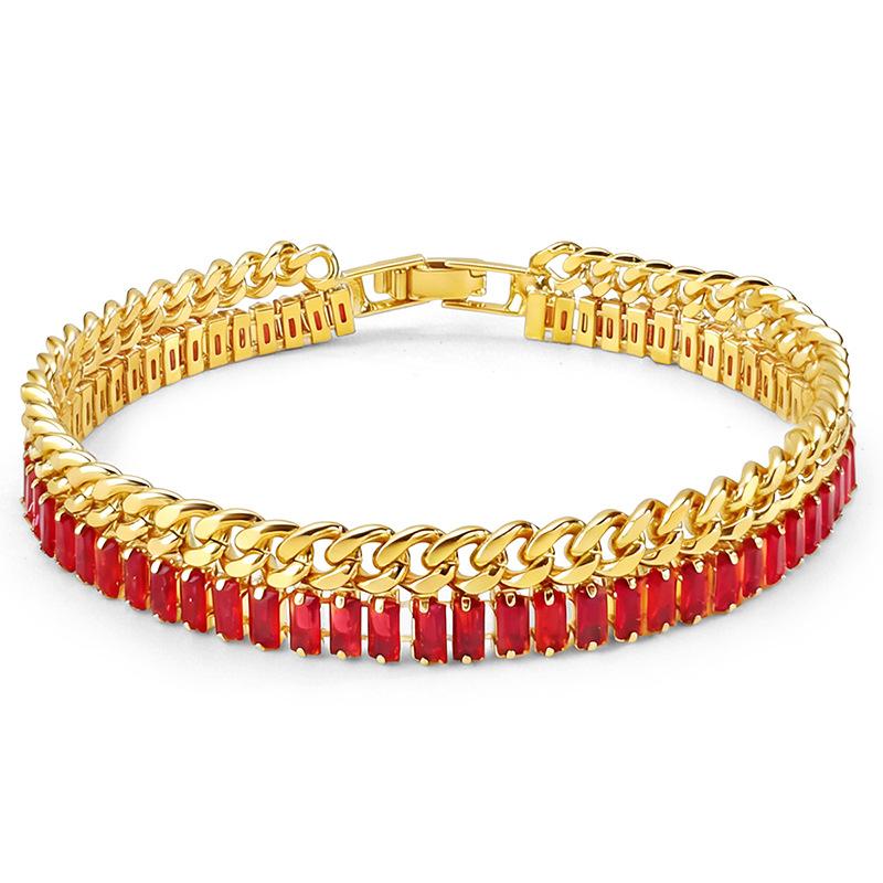 

Color zircon bracelet female niche design ins Internet celebrity fashion high-end jewelry золотий