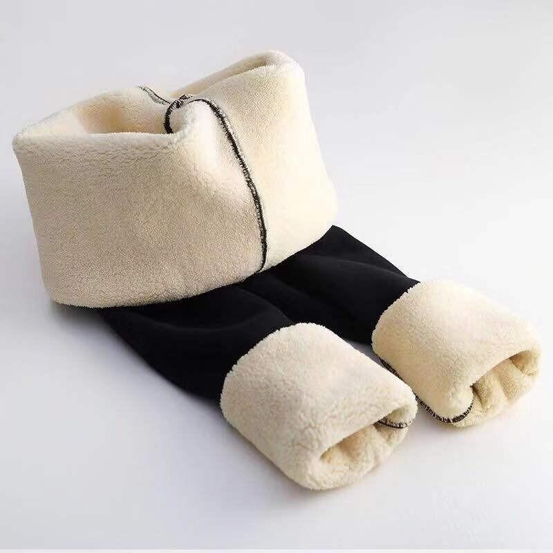 Ženy Podzim Zima Silné plyšové vycpané Kotě Lamb Sametové legíny Domácí Kalhoty Elastická základna s vysokým pasem Vnitřní Teplá elegantní Šedá Černá S-5XL
