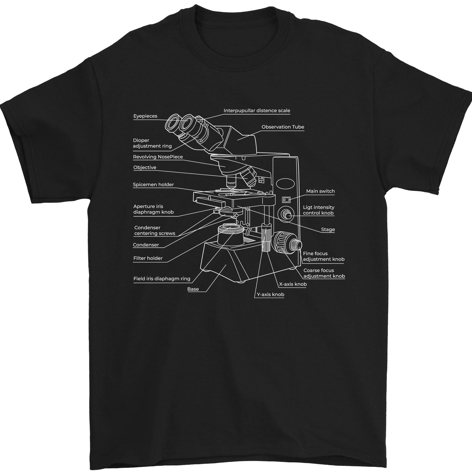 

26 Microscope Science Biology Mens T-Shirt 100% Cotton Unisex T-Shirt XL