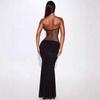 European and American Sexy Spice Girls Women's Clothing Nightclub Summer New Chest-wrapped Splicing Mesh Perspective Hip-wrapped Temperament Dress