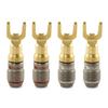 Nakamichi FanLock Excel Series 24k Gold Plated Spade Connector Banana 10 AWG 18 AWG 4mm for Home Audio Wire AV Quick 4pcs Plugs, - Gauge, Size,