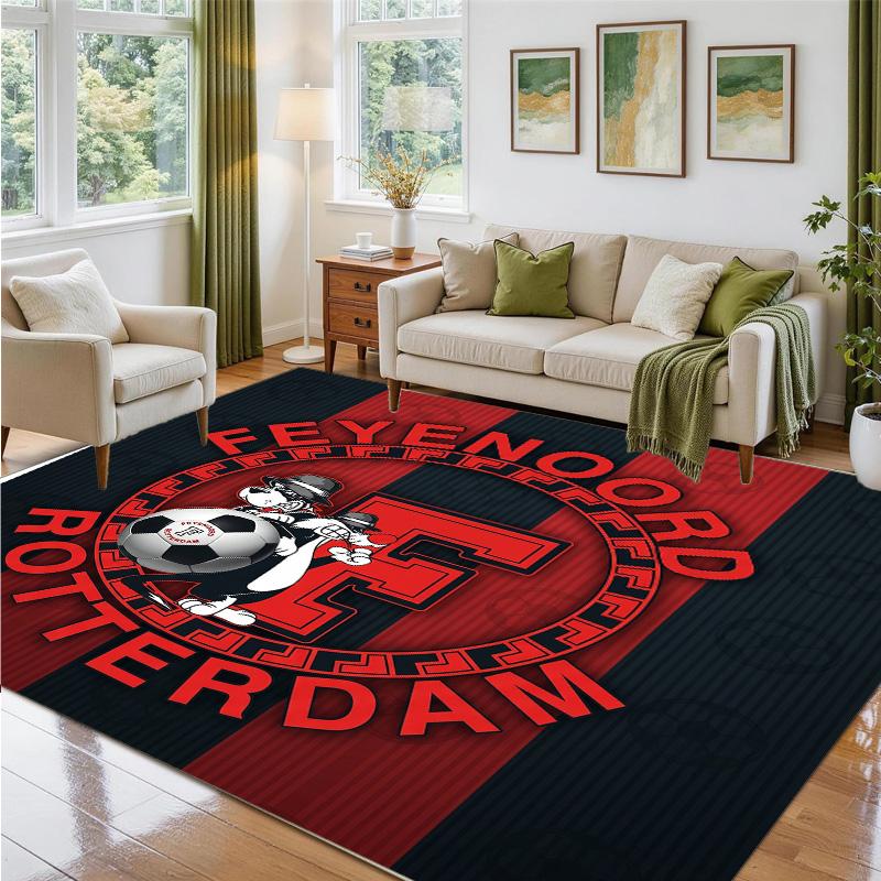 Feyenoord Design Crystal Velvet Rug Soft Decorative Mat for Bedroom Entrance