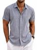 Men's Summer Linen-Style Short-Sleeve Loose Casual Beach Shirt