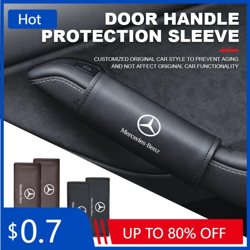 VDPPW1 2025 Hot Car Door Pull Handle Cover Non-slip Leather Protective Case For Mercedes Benz CLK GLC W212 C200 C300 W203 W204 W205 W16