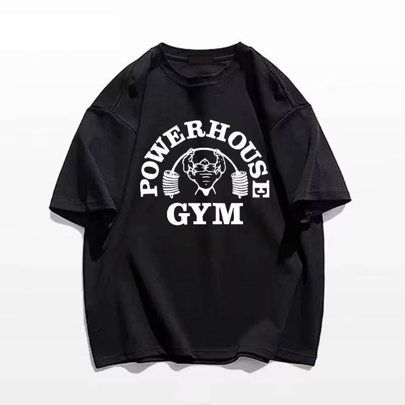 Summer Gym T-Shirts Cotton  T Shirt Graphic Print Sporty Fashion Trends Men Tee High Quality Men's Clothes Men Clothing