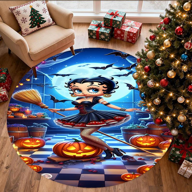 Sexy Doll Pattern Round Rug, Indoor/Outdoor Mat, for Picnic, Gameroom, Bedroom, Office, Living Room, Home Decor Carpet, Birthday Gift