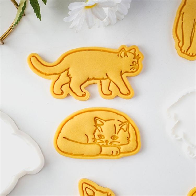 Assorted Cats Shape Cookie Molds Creative Cats Designs Biscuits Baking Stamper for DIY Cookie Making Enthusiasts
