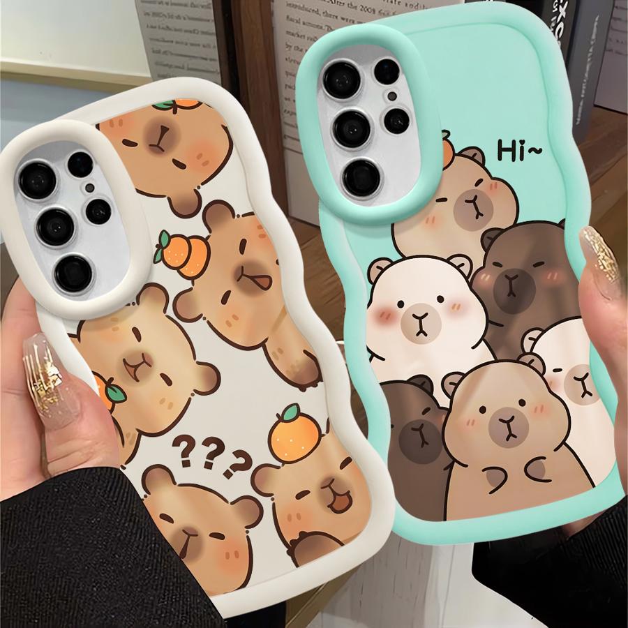 Case for Samsung Galaxy S23 Plus S22 Ultra S25 A26 S20 FE A25 S21 S24 Soft Phone Cover A35 A24 A55 A36 A54 A34 Capybara Cute