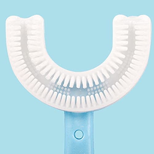 Two U-Shaped Manual Toddler Toothbrushes for Ages 2-12, with Soft Silica Gel Brush Heads for Teeth Protection and Oral Cleaning, Suitable for Kids (Ty