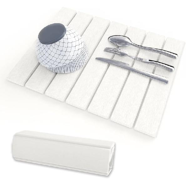 Камень-сушилка для кухонной столешницы 16 12 термостойкий коврик складной и супервпитывающий каменный коврик для сушки посуды коврики из диатомовой земли для 16 x 12 белый 9970₽