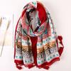 Luxury Brand  Cotton Scarf Women Large Shawls Pashmina Muslim Hijab Foulard Design Print Lady Beach Stole Head Scarves Pareo