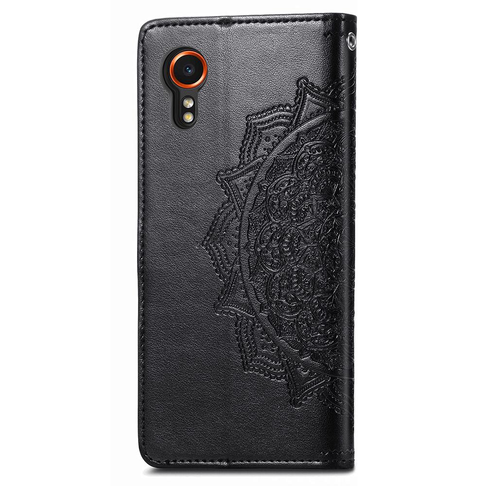 For Samsung Galaxy Xcover7 Magnetic Phone Case Embossed Mandala Floral Card Slots Cover