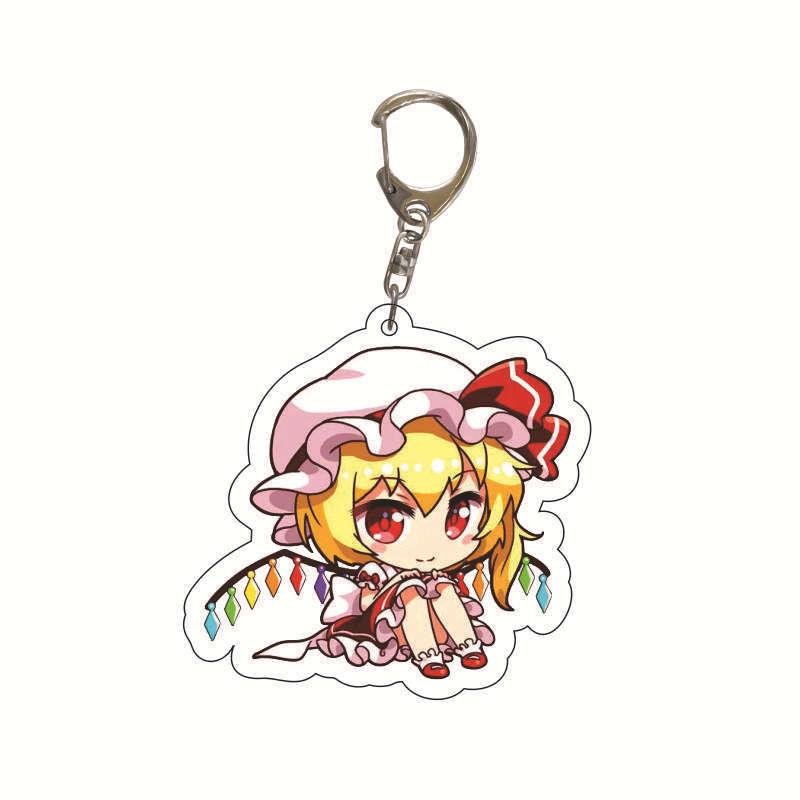 Anime Key Holder Eastern Project Mokou Kei Acrylic Keychain Bag Charm Anime Themed Collectible Toy